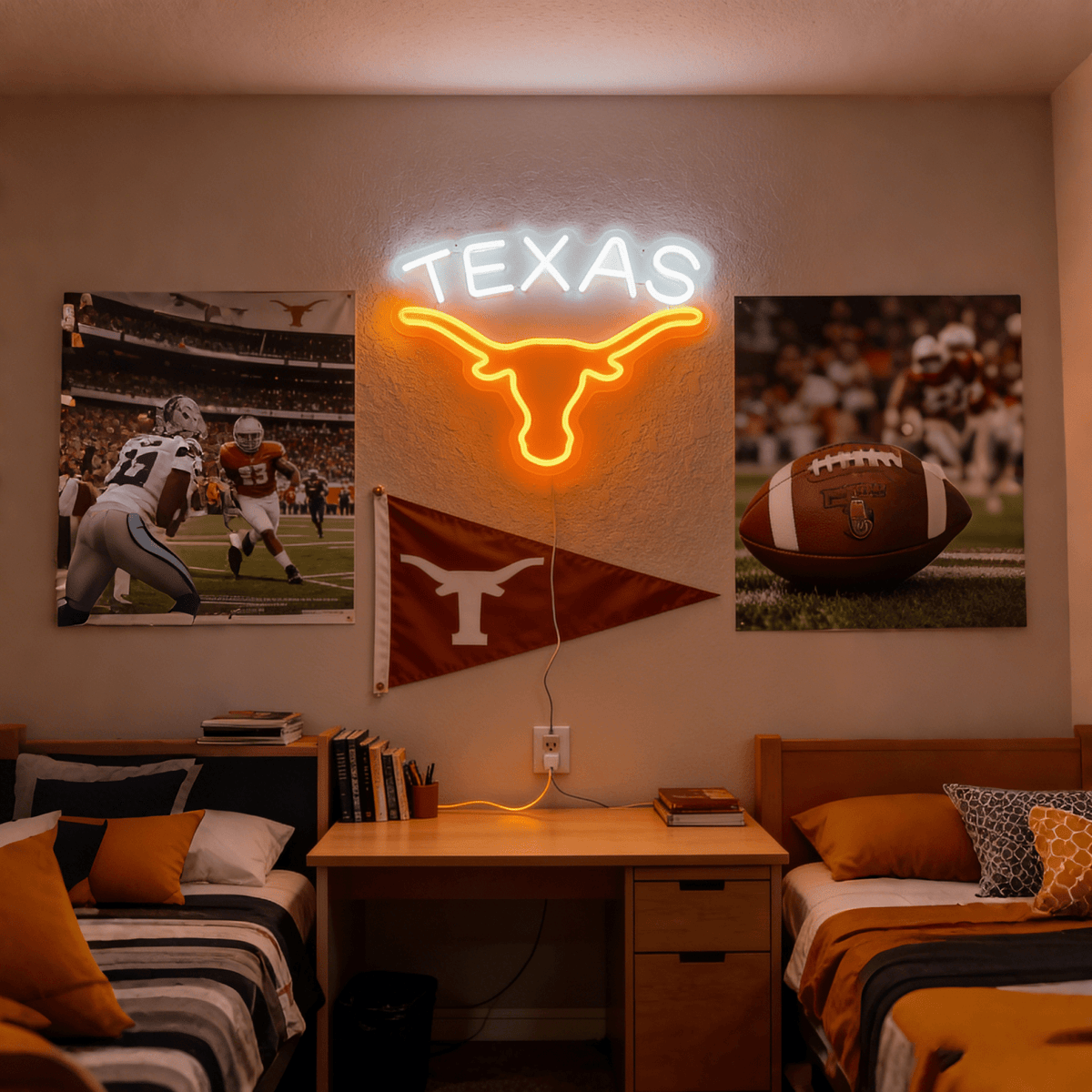 Texas Longhorn LED Neon Sign for Bar, Garage & Man Cave Decor