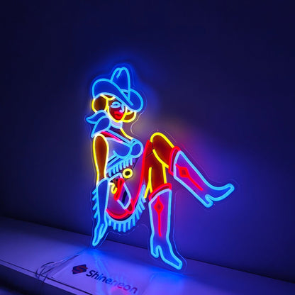 Vegas Vickie Cowgirl Led Sign Business Neon Sign