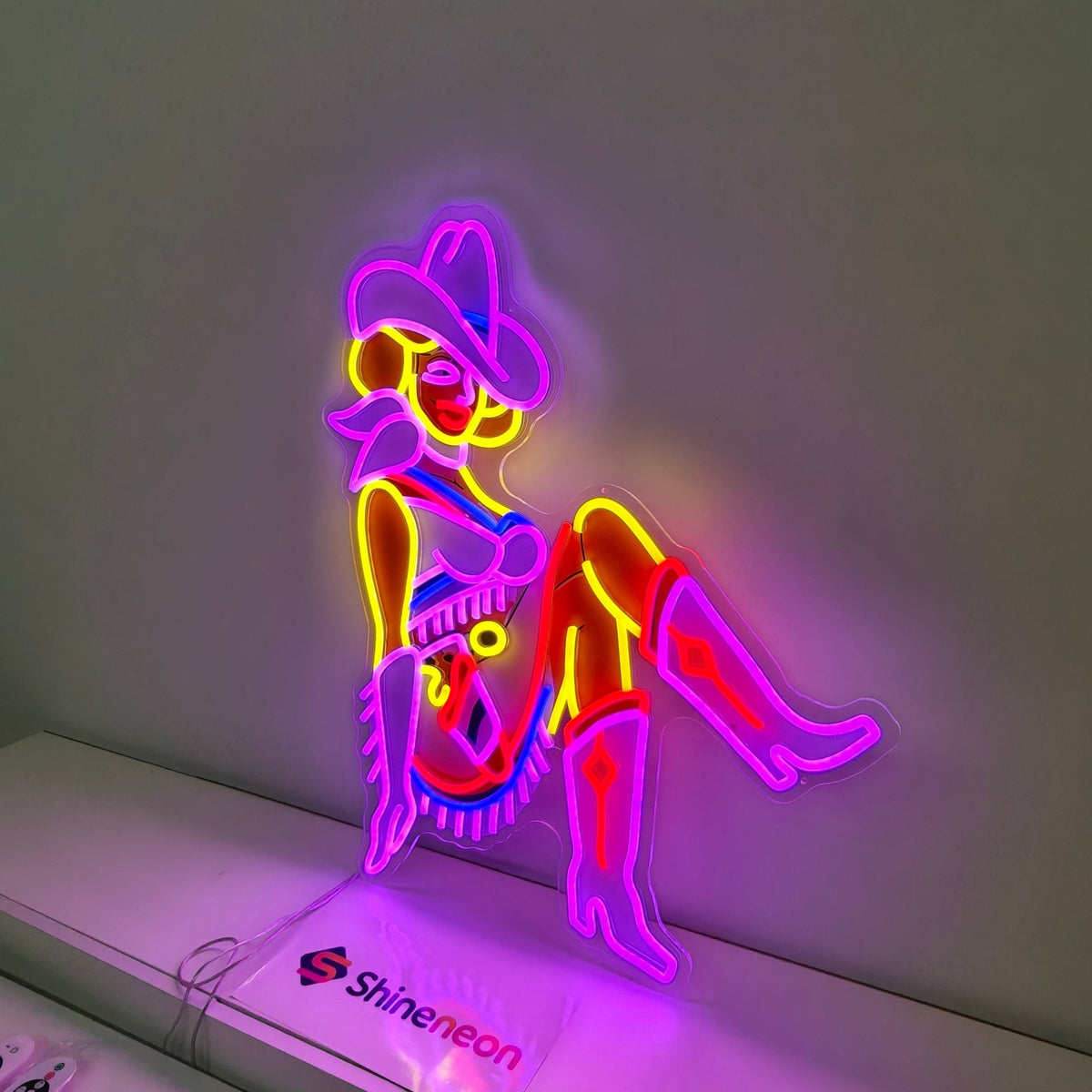 Vegas Vickie Cowgirl Led Sign Business Neon Sign