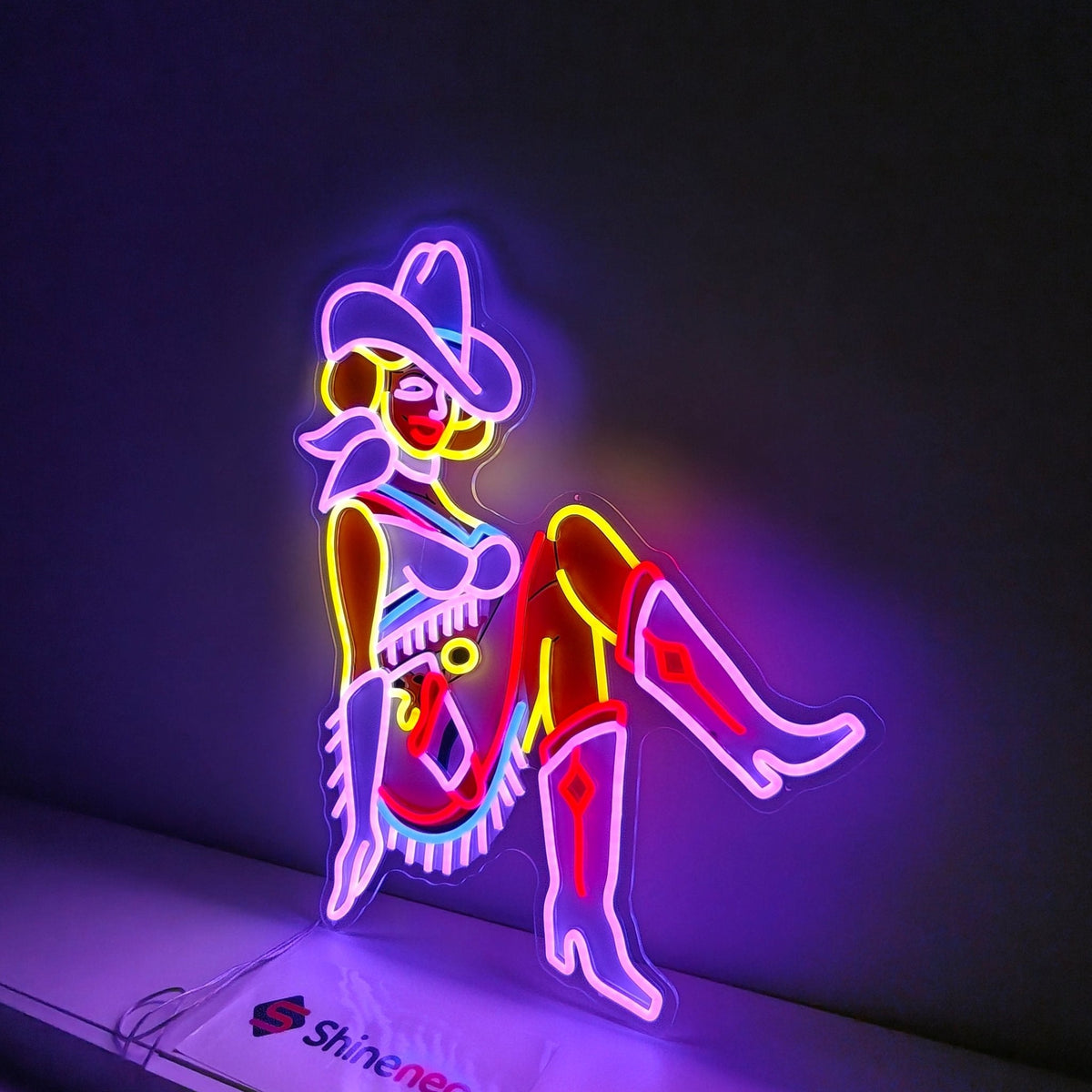 Vegas Vickie Cowgirl Led Sign Business Neon Sign