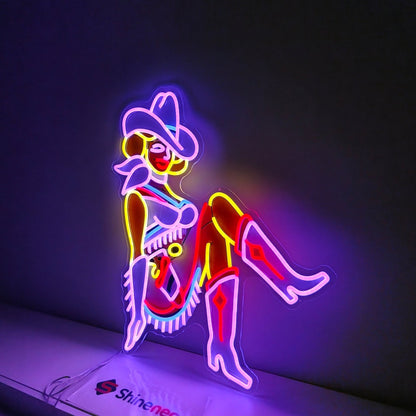 Vegas Vickie Cowgirl Led Sign Business Neon Sign