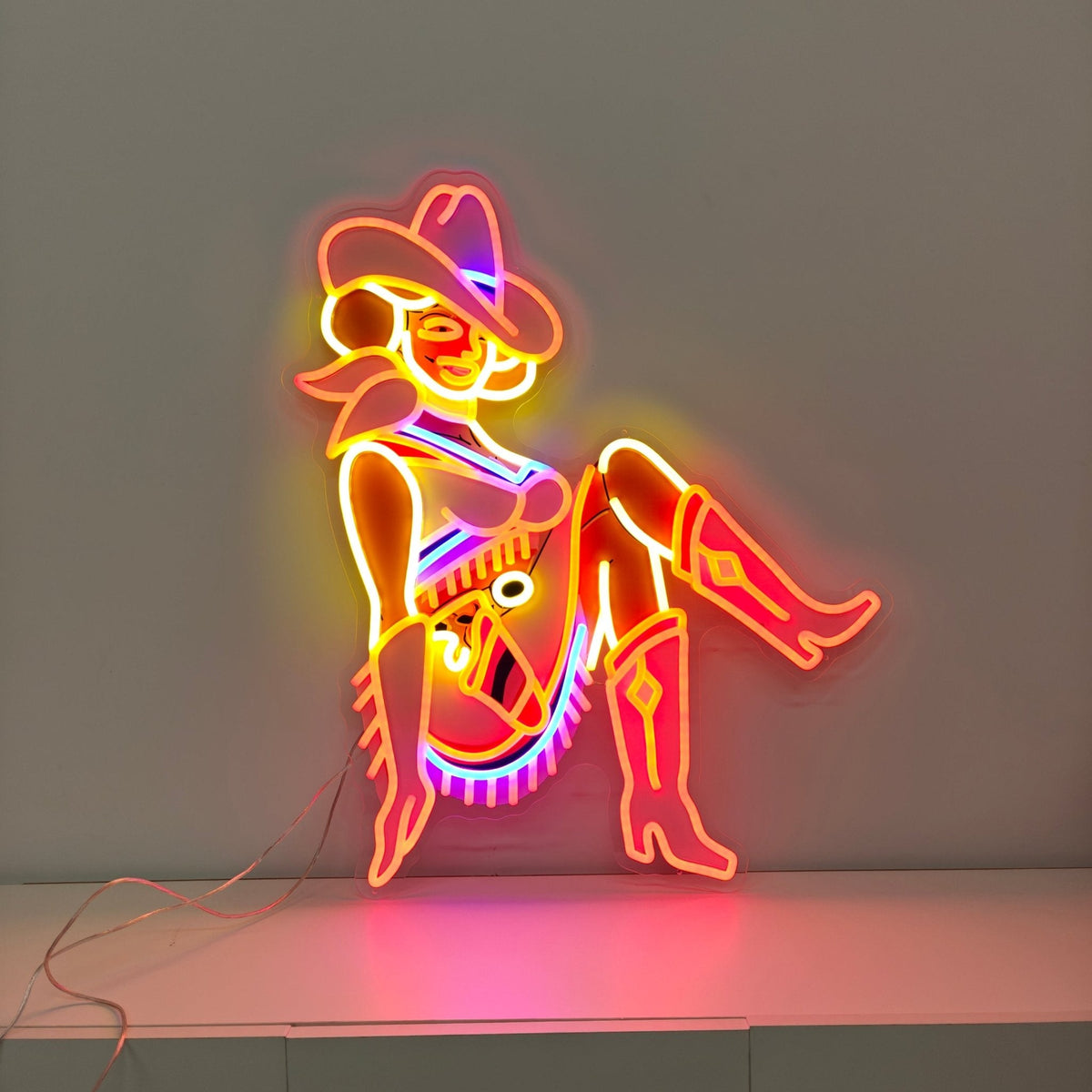 Vegas Vickie Cowgirl Led Sign Business Neon Sign