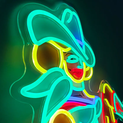 Vegas Vickie Cowgirl Led Sign Business Neon Sign
