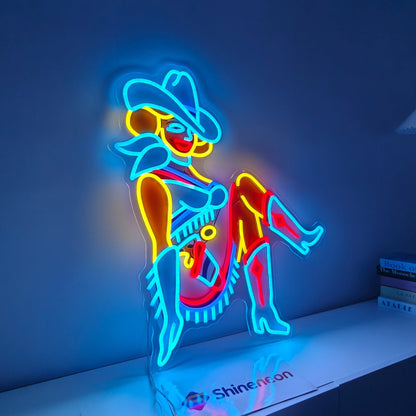 Vegas Vickie Cowgirl Led Sign Business Neon Sign