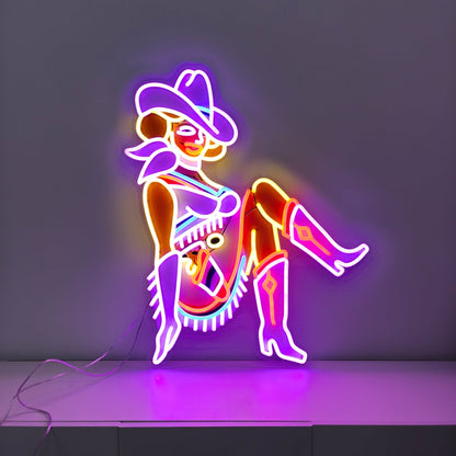 Vegas Vickie Cowgirl Led Sign Business Neon Sign