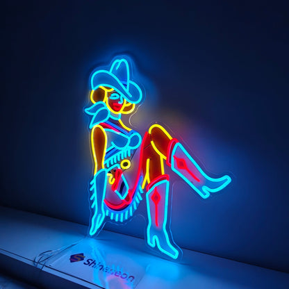 Vegas Vickie Cowgirl Led Sign Business Neon Sign